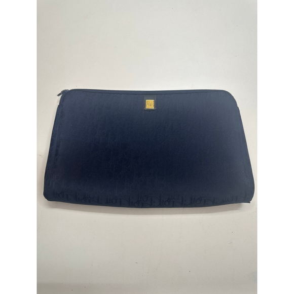 Christian Dior Cosmetic Pouch Navy/Gold One Size - Picture 1 of 6